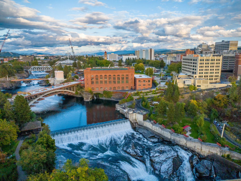photograph of spokane downtown in washington
