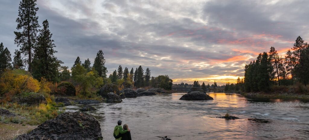 photograph of a river in spokane valley wa